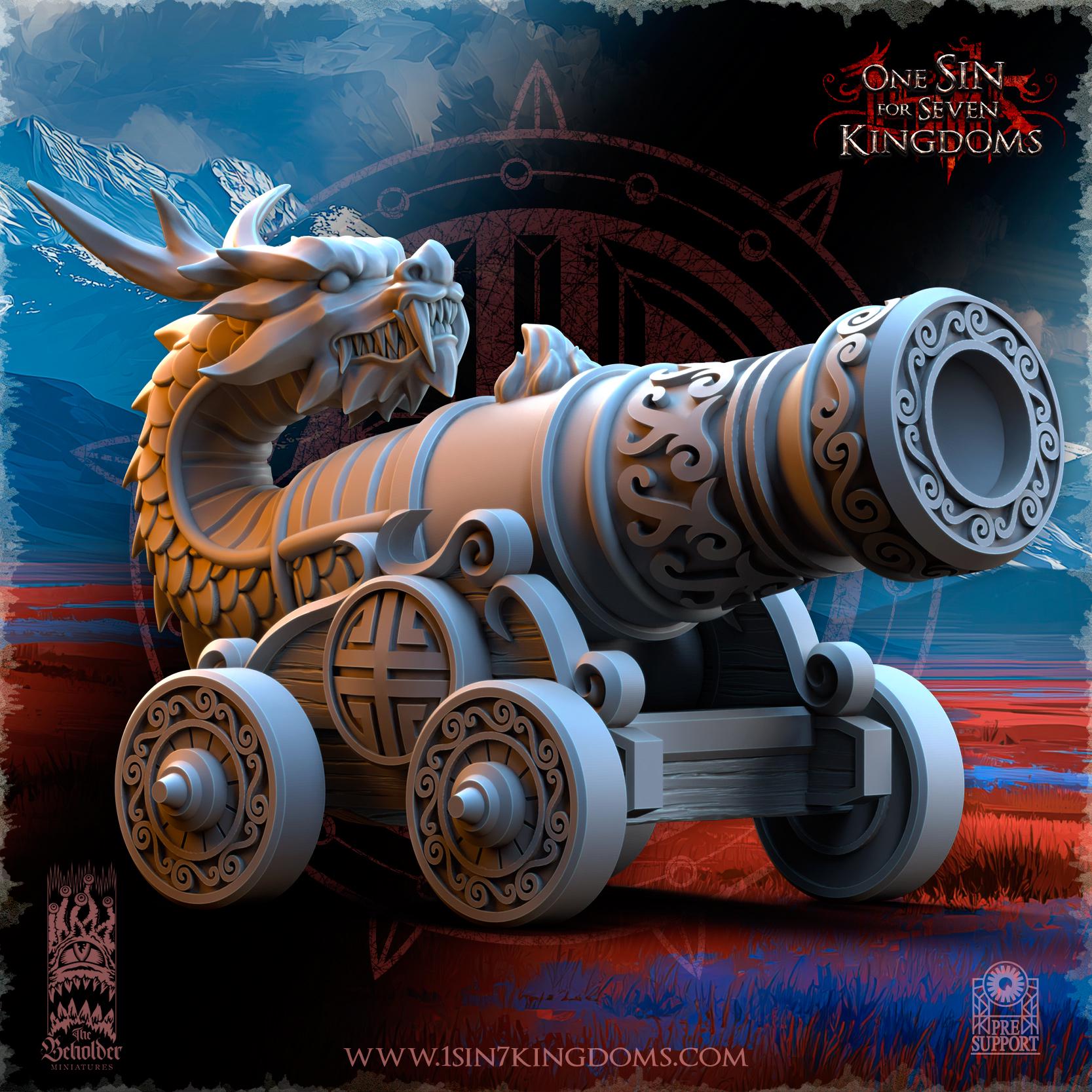 Astarii Dynasty Imperial Cannon in 12k by The Beholder Miniatures