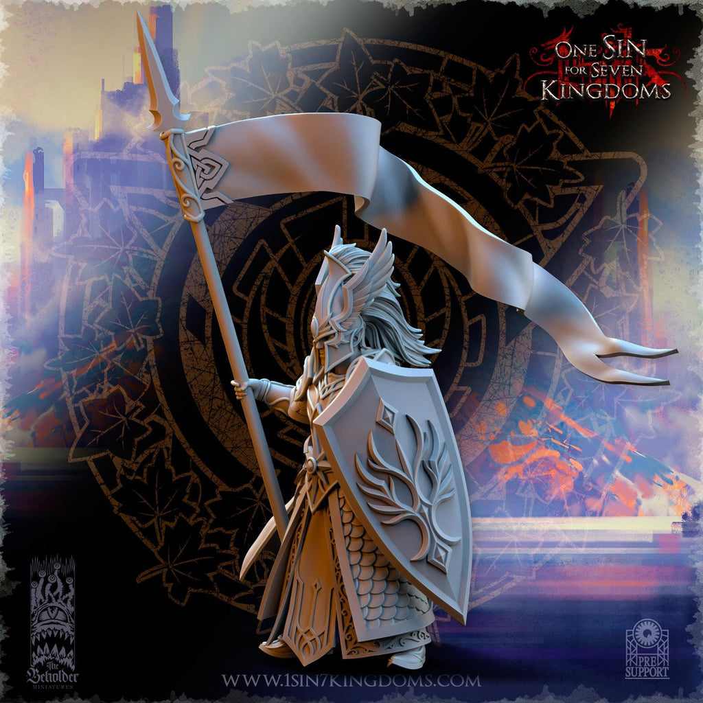 Glorindel, Silvermoor Elves Hero - in 12k- by The Beholder Miniatures