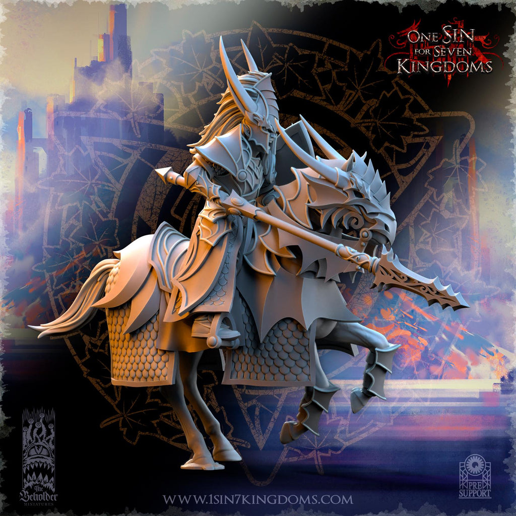 Silvermoor Elves Dragonborn Knights - in 12k- by The Beholder Miniatures