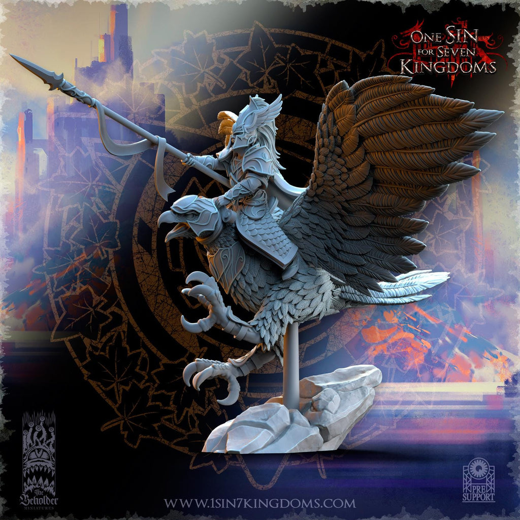 Glorinder on King Eagle - in 12k- by The Beholder Miniatures