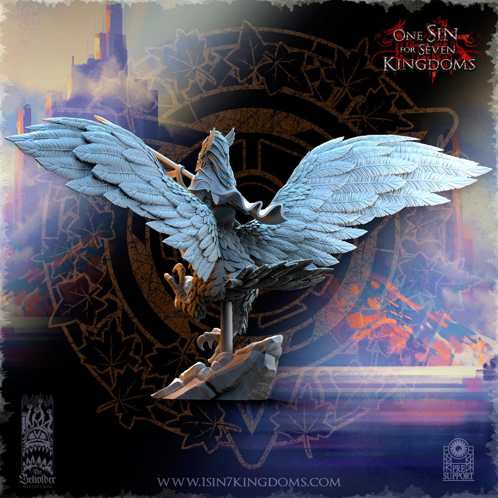 Glorinder on King Eagle - in 12k- by The Beholder Miniatures