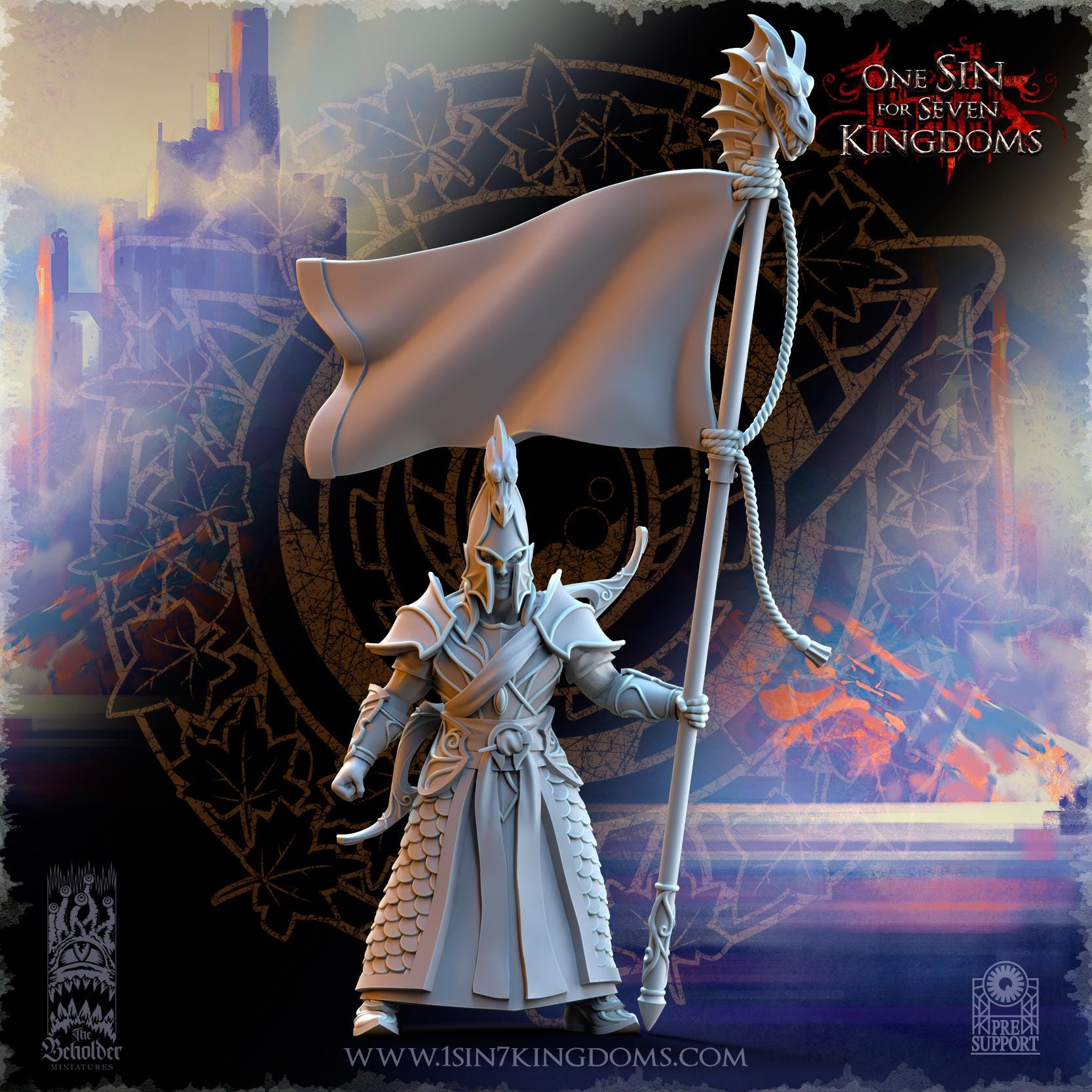 Silvermoor Elves Ilithien Coastland Militia Command Group - in 12k- by The Beholder Miniatures