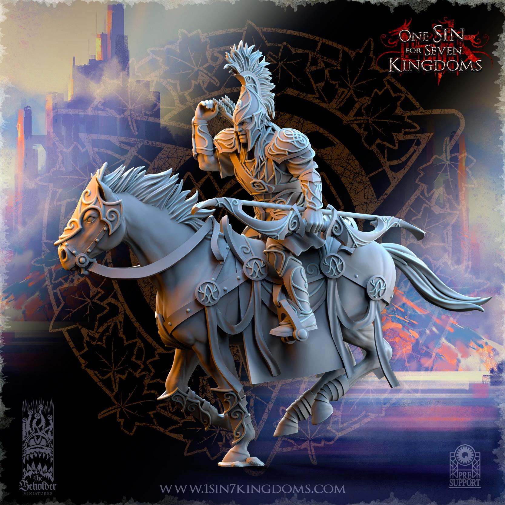Silvermoor Elves Archers Cavalry - in 12k- by The Beholder Miniatures