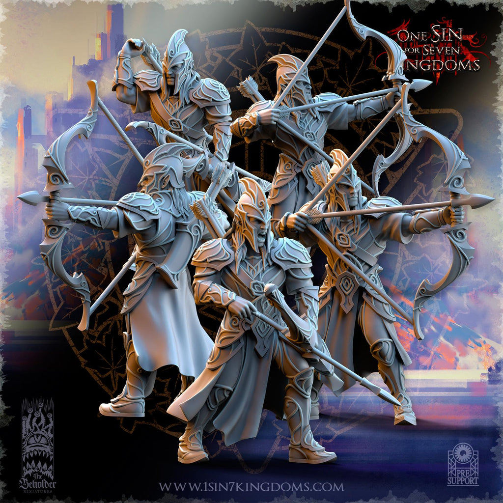 Silvermoor Elves Archers - in 12k- by The Beholder Miniatures
