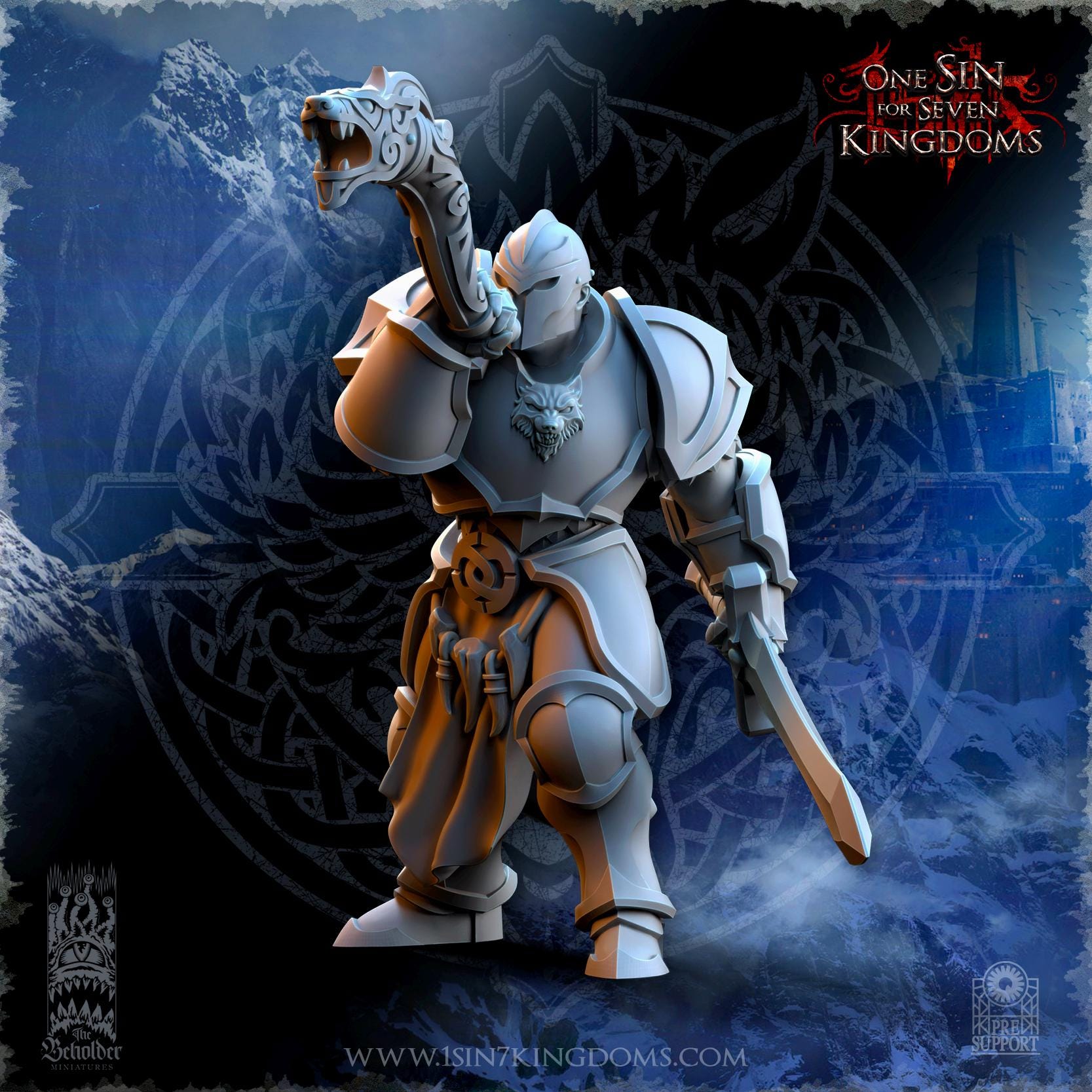 Stormwolves Command Group miniature - in 12K - by The Beholder Miniatures