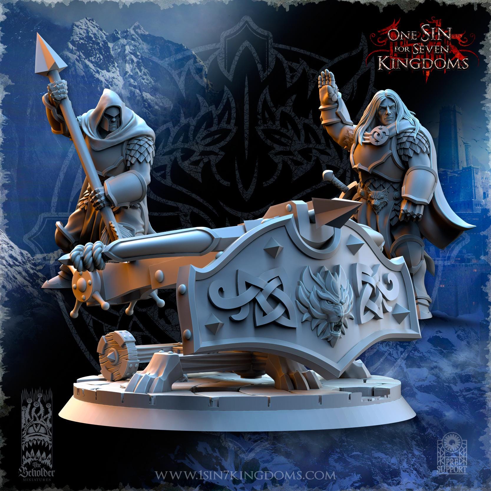 Stormwolves Bolt Thrower miniature - in 12K - by The Beholder Miniatures