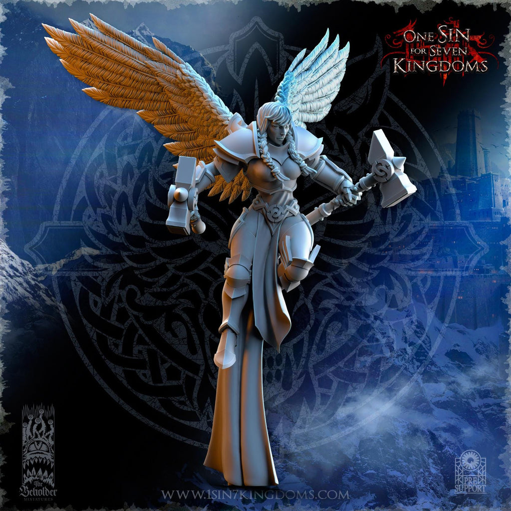 Stormwolves Valkyries Two Hammers miniature - in 12K - by The Beholder Miniatures