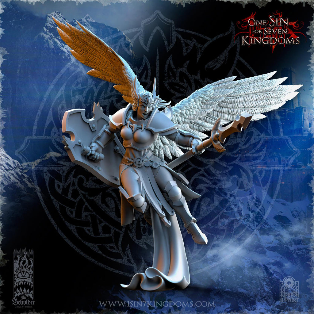 Stormwolves Valkyries Elite Guard miniature - in 12K - by The Beholder Miniatures
