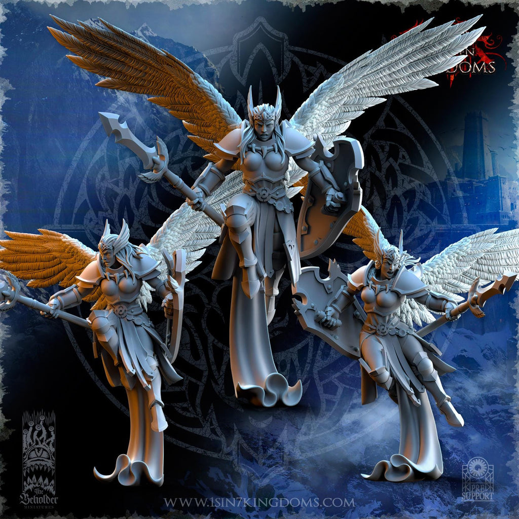 Stormwolves Valkyries Elite Guard miniature - in 12K - by The Beholder Miniatures