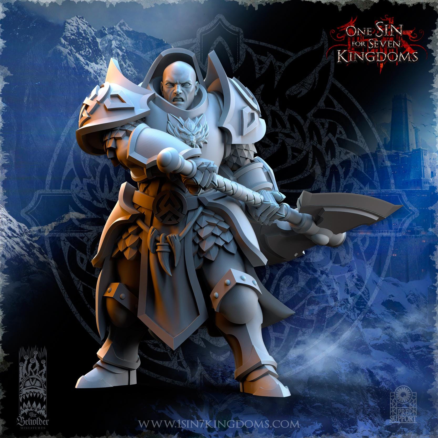 Stormwolves Punishers with Two Handed Axe miniature - in 12K - The Beholder Miniatures