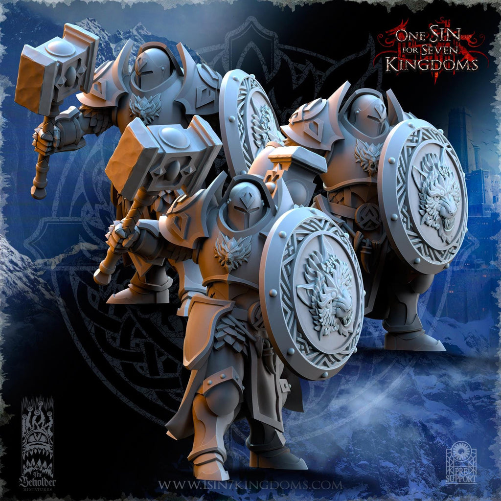 Stormwolves Punishers with Hammers miniature - in 12K - by The Beholder Miniatures