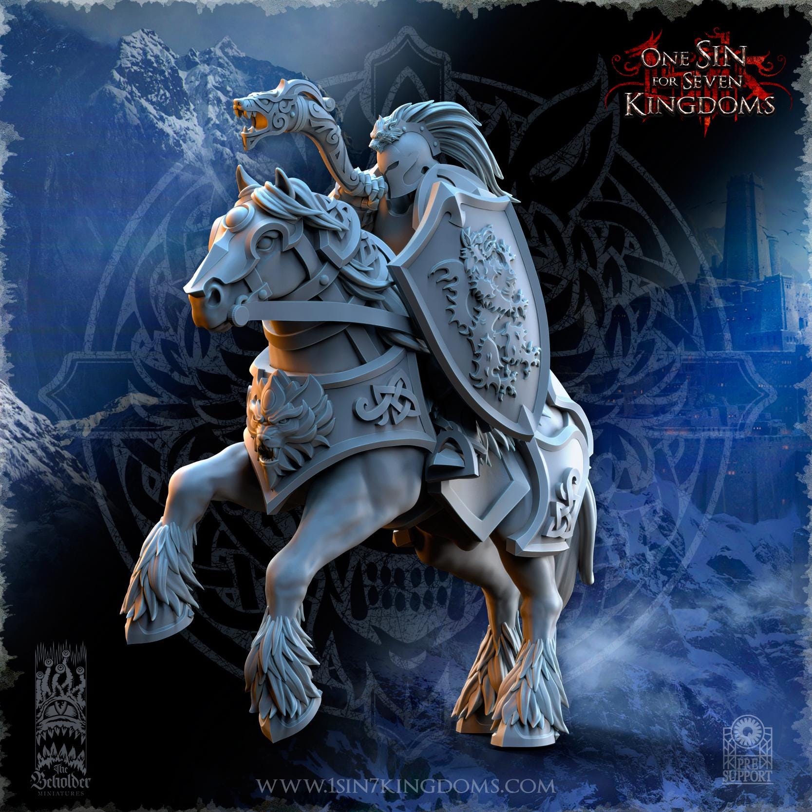 Stormwolves Storm-Knights Command Group miniature - in 12K - by The Beholder Miniatures