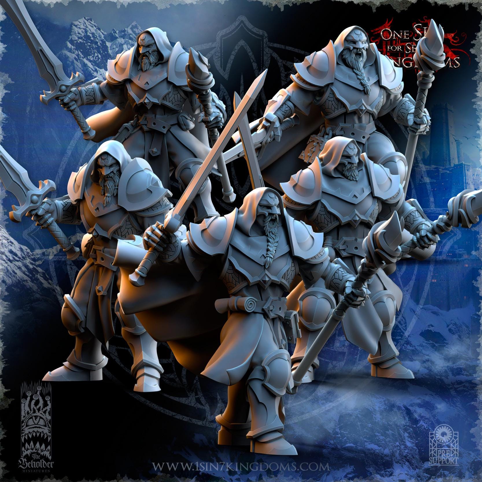 Stormwolves Moon Howlers miniature - in 12K - by The Beholder Miniatures