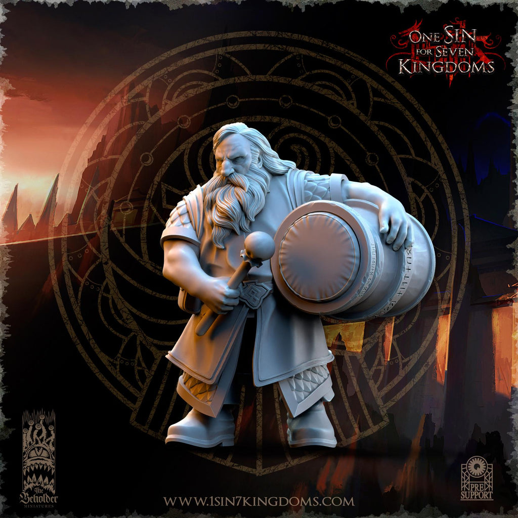 Dwarven Kingdoms Warriors Command Group - in 12k- by The Beholder Miniatures