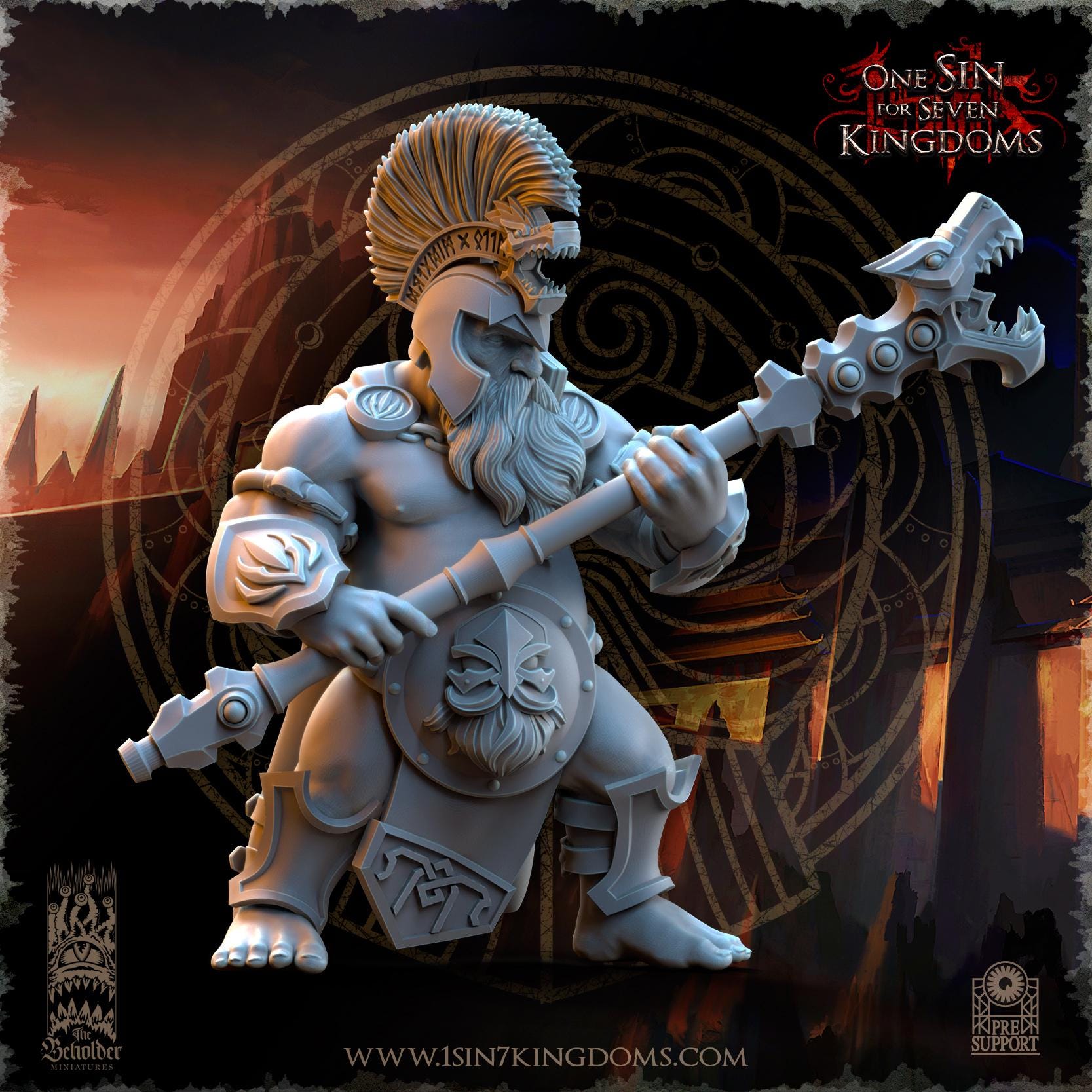 Dwarven Kingdoms Unterdrakes of Molten Core - in 12k- by The Beholder Miniatures