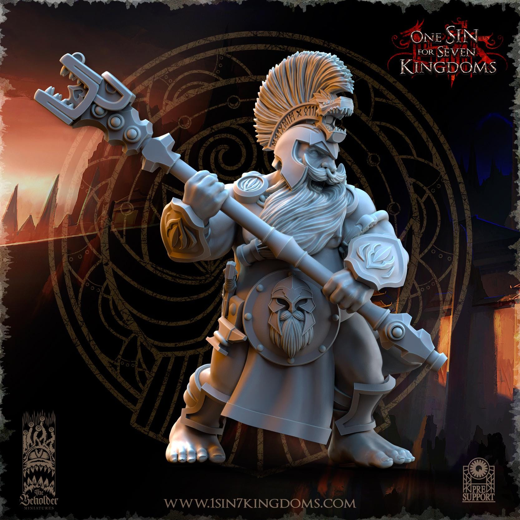 Dwarven Kingdoms Unterdrakes of Molten Core - in 12k- by The Beholder Miniatures