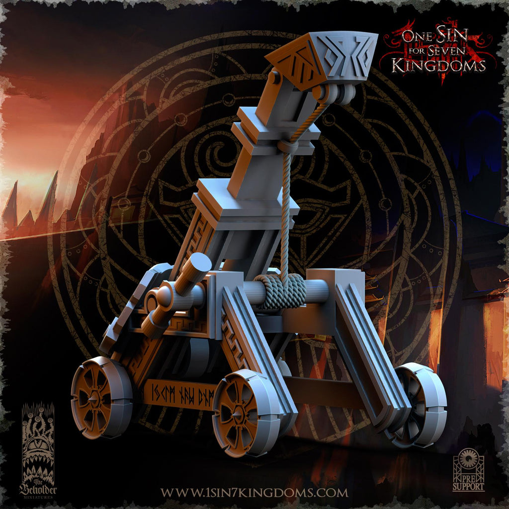 Dwarven Kingdoms Catapult -12k - by The Beholder Miniatures