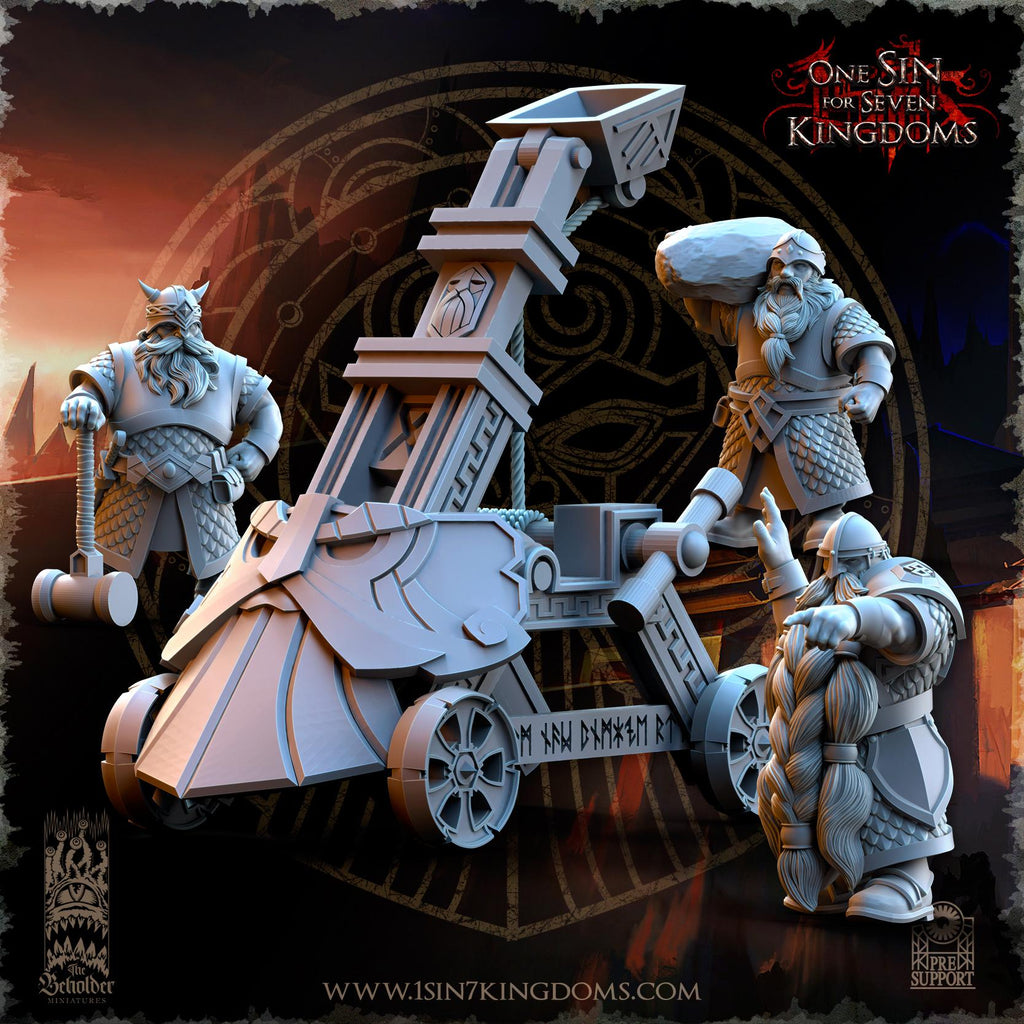 Dwarven Kingdoms Catapult -12k - by The Beholder Miniatures