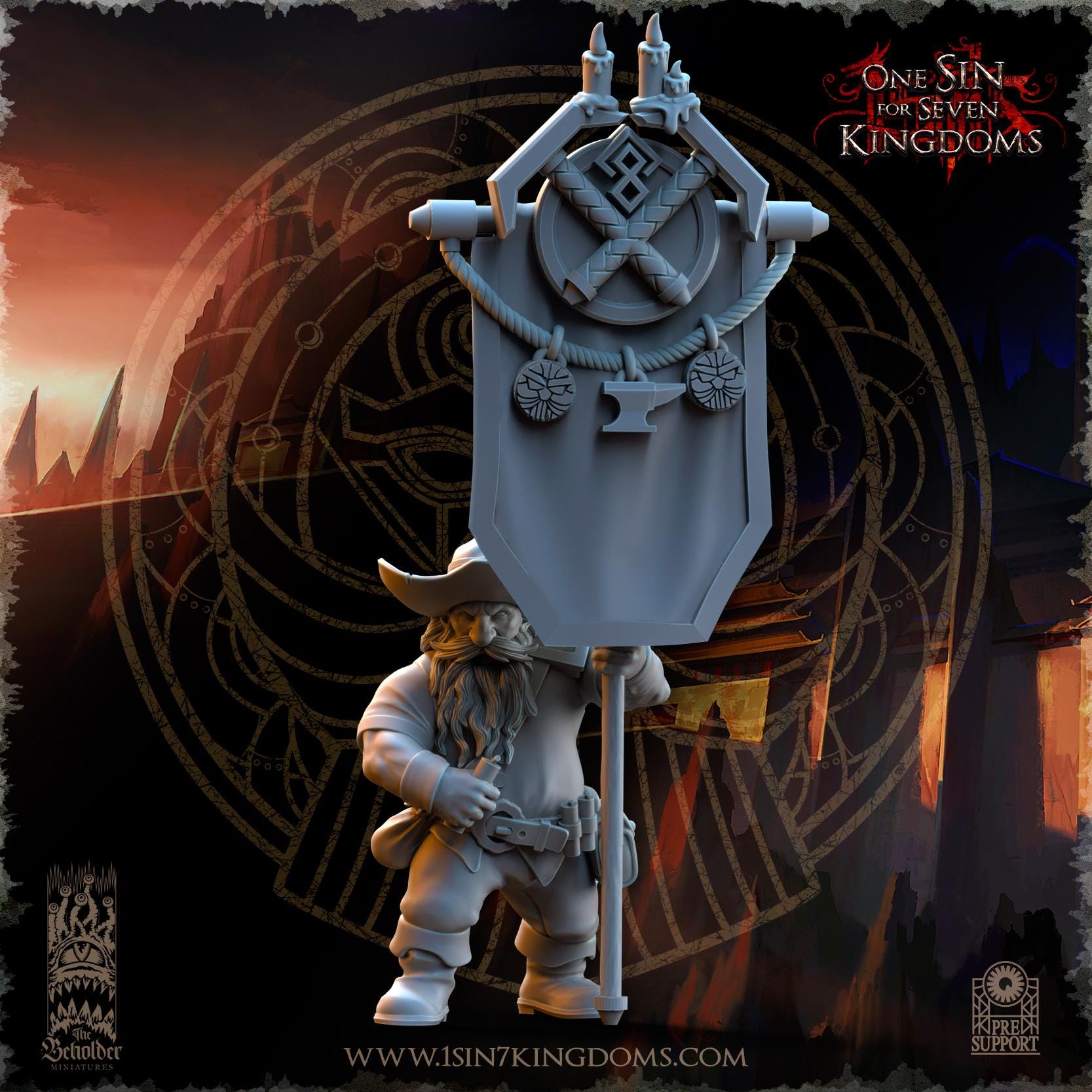 Dwarven Kingdoms Miners Command Group - in 12k- by The Beholder Miniatures