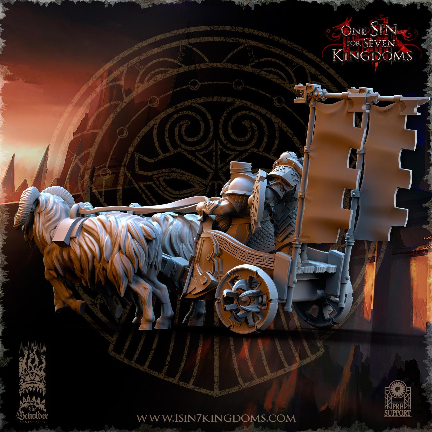 Dwarven Kingdoms War Chariot - in 12k- by The Beholder Miniatures