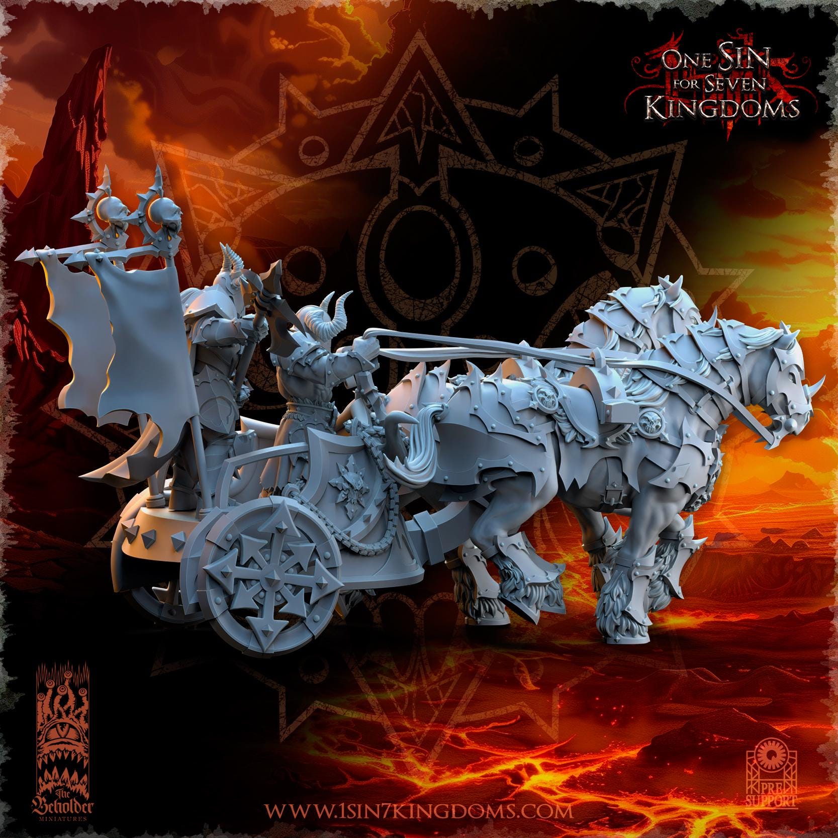 Realms of Mayhem Deathbringer Chariot - in 12k- by The Beholder Miniatures