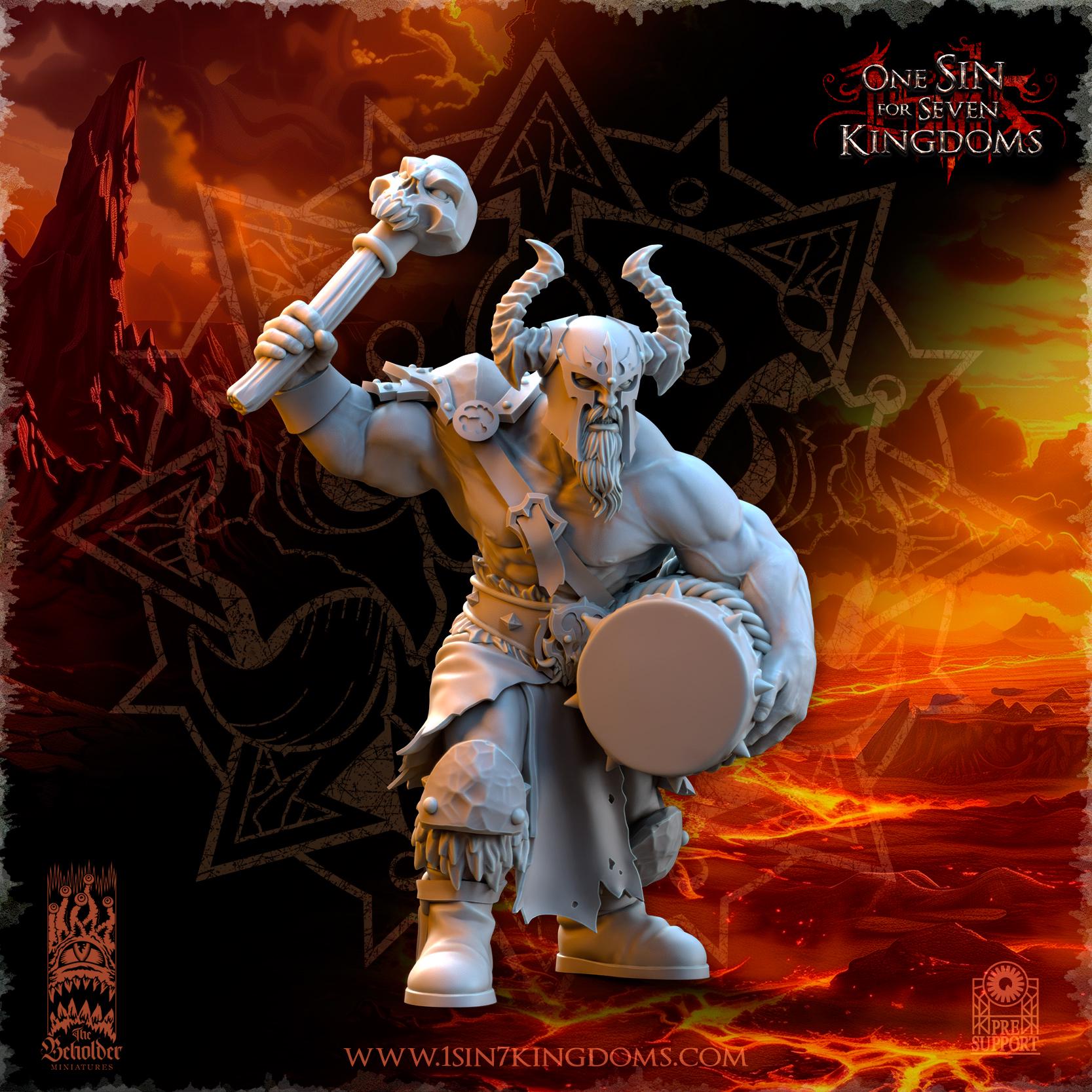 Mayhem Barbarian Command Group - in 12k- by The Beholder Miniatures