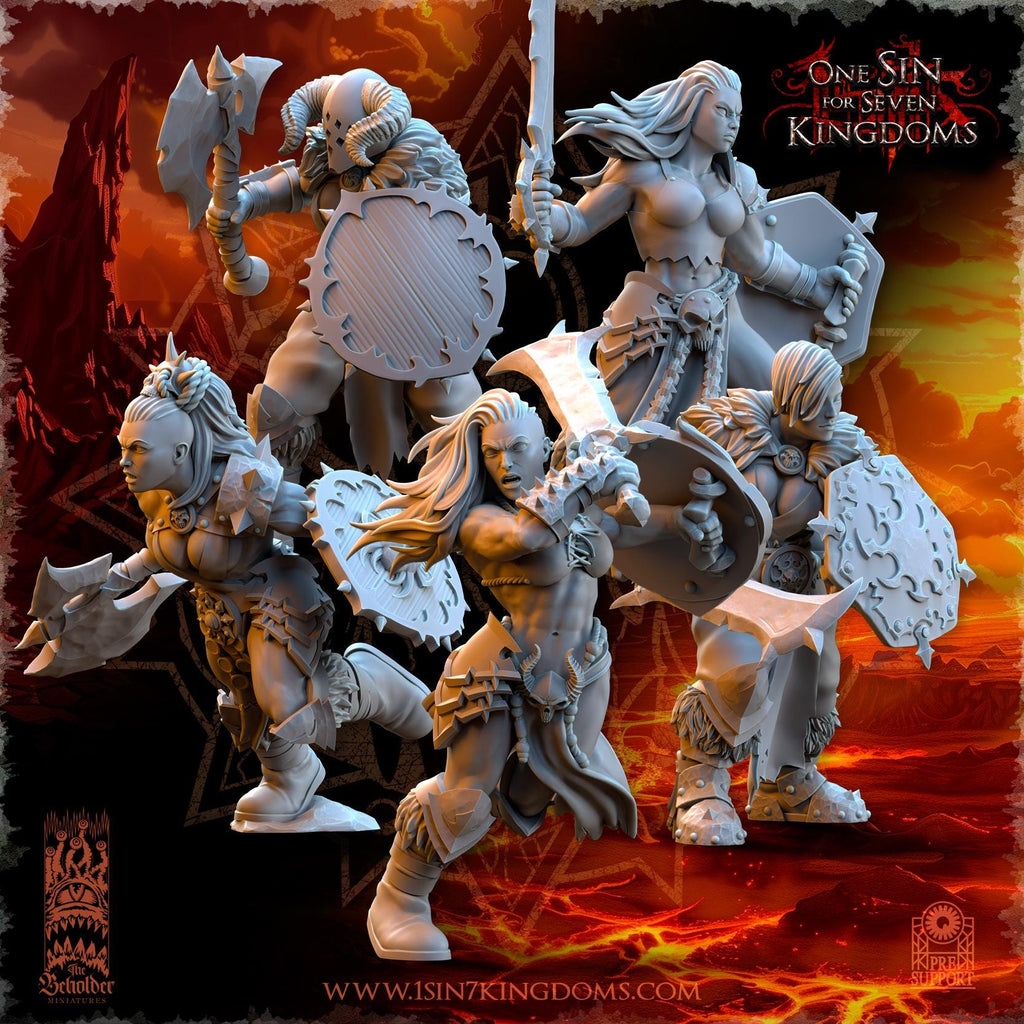 Realms of Mayhem Barbarian Razors - in 12k- by The Beholder Miniatures
