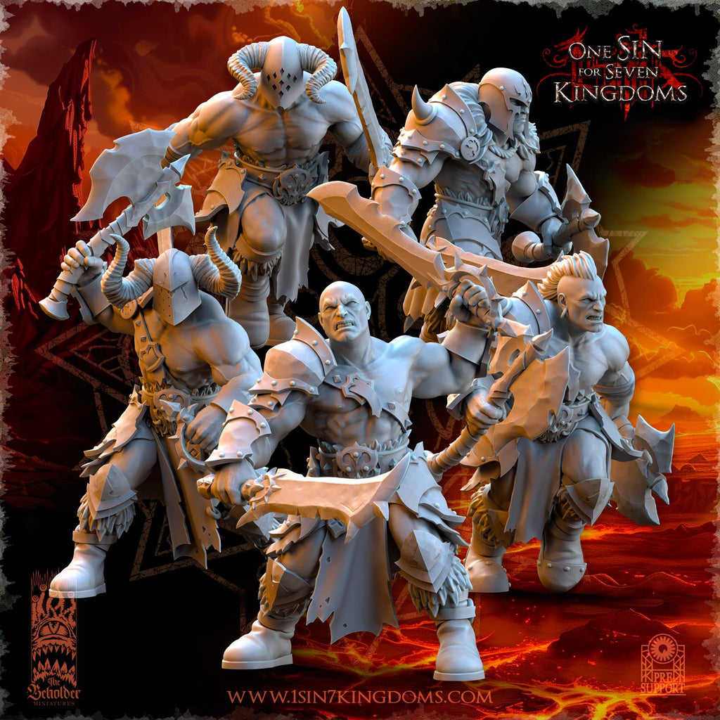 Realms of Mayhem Barbarian Despoilers - in 12k- by The Beholder Miniatures