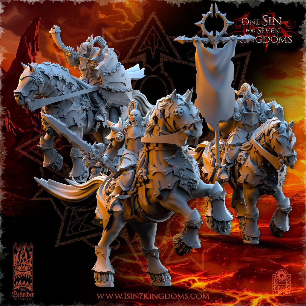 Realms of Mayhem Knights Command Group - in 12k- by The Beholder Miniatures