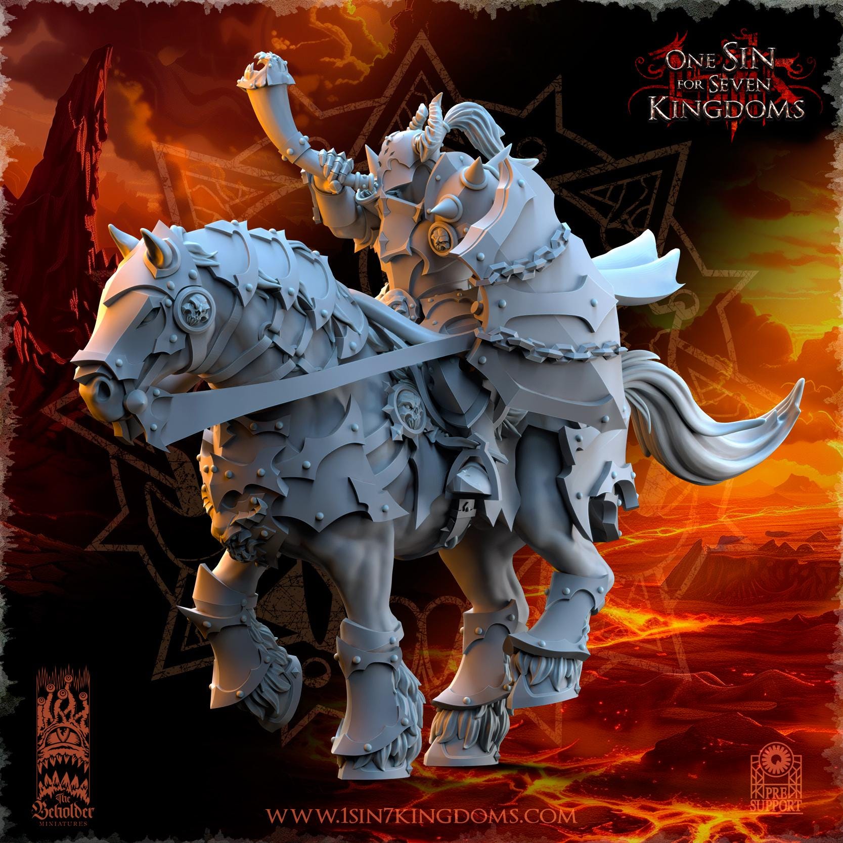 Realms of Mayhem Knights Command Group - in 12k- by The Beholder Miniatures