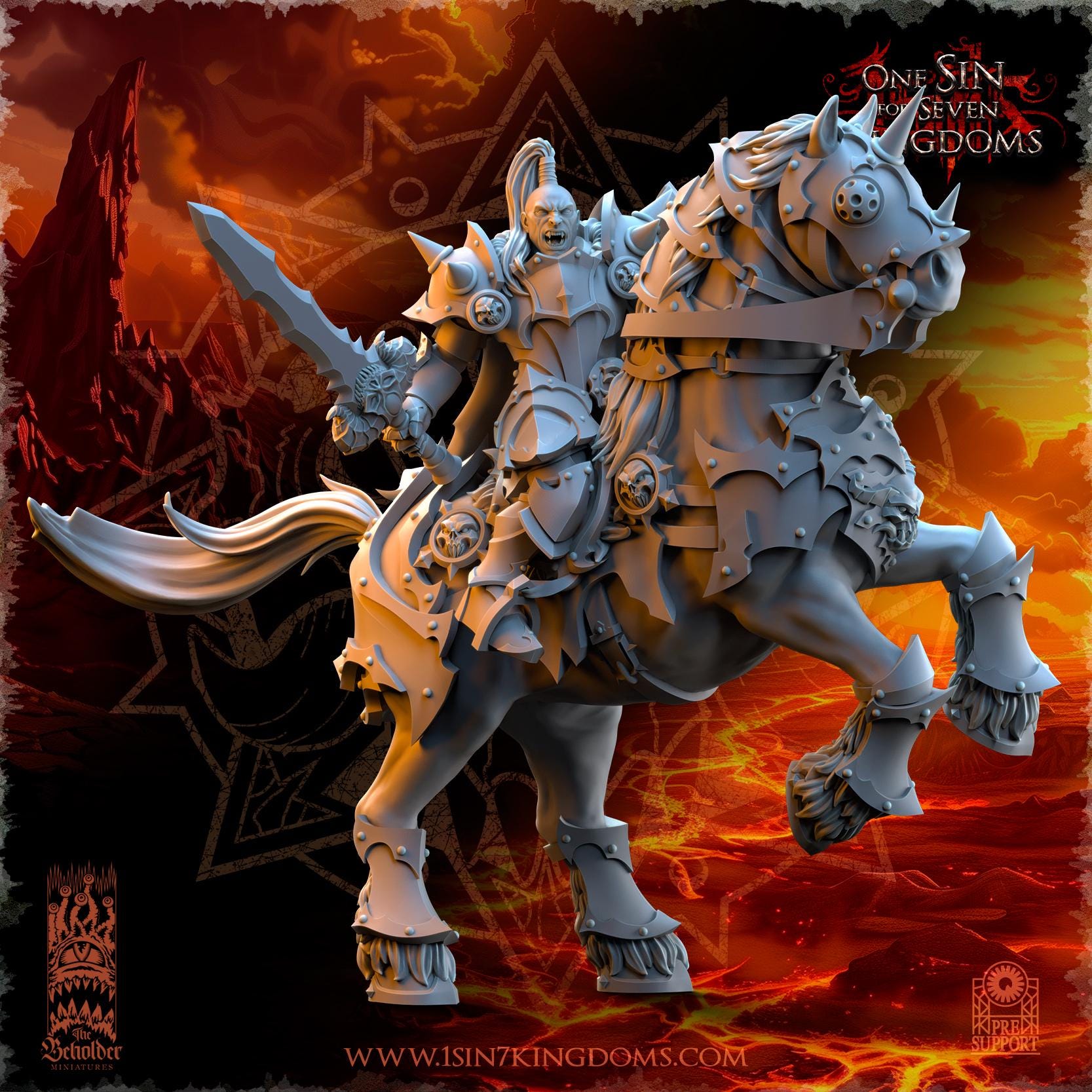 Realms of Mayhem Knights Command Group - in 12k- by The Beholder Miniatures