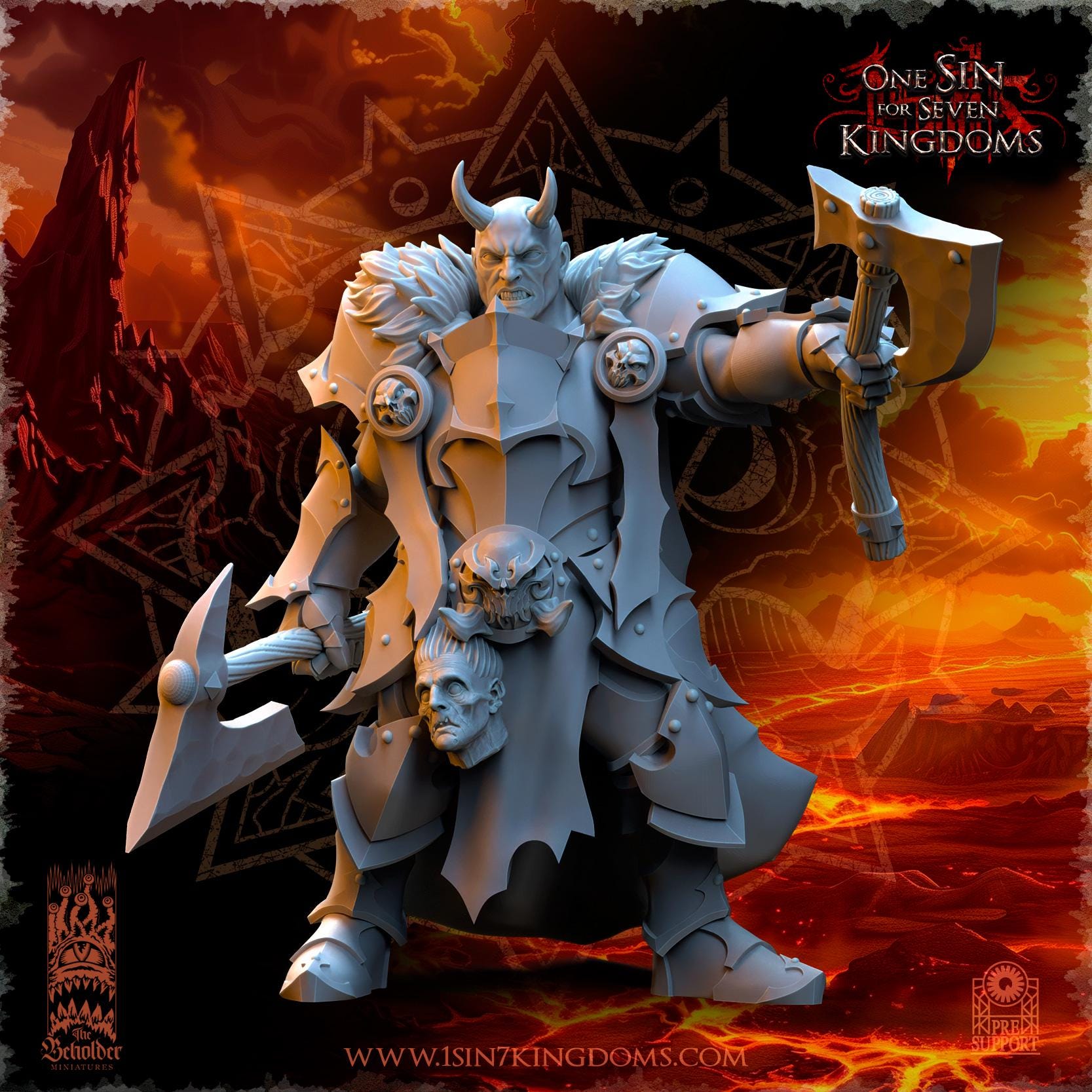 Realms of Mayhem Warriors Command Group - in 12k- by The Beholder Miniatures
