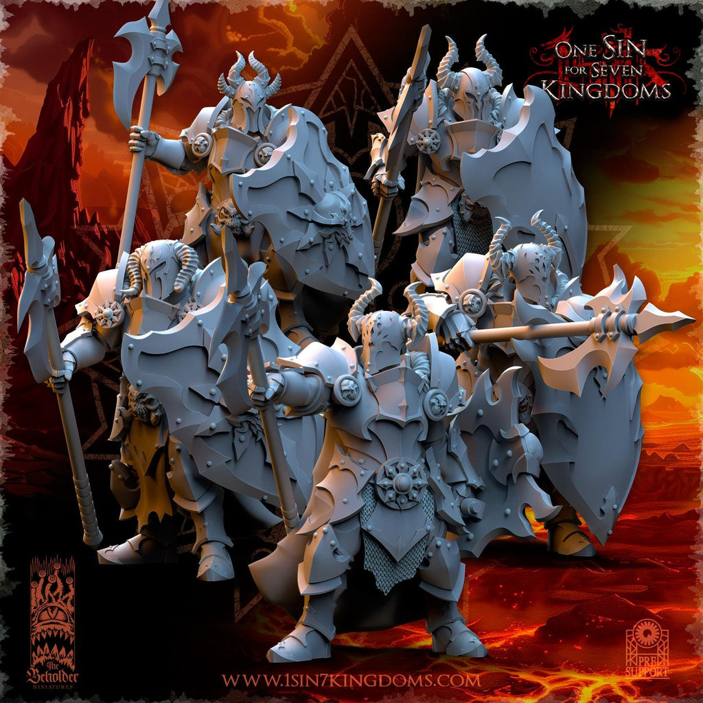 Realms of Mayhem Warriors with Halberds - in 12k- by The Beholder Miniatures