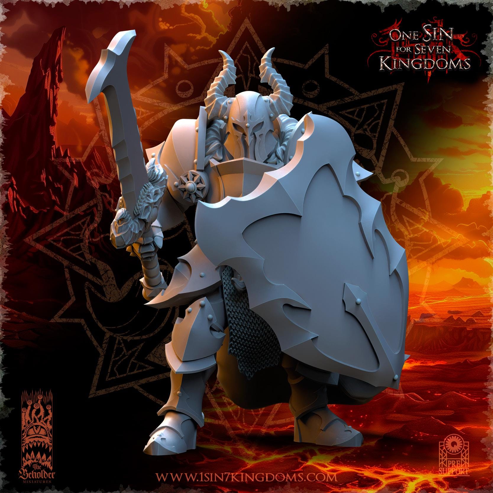 Realms of Mayhem Warriors with Swords - in 12k- by The Beholder Miniatures
