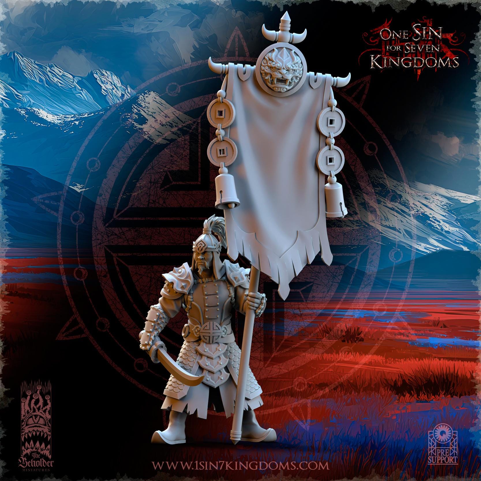 Astarii Dynasty Warriors Command Group -  in 12k by The Beholder Miniatures