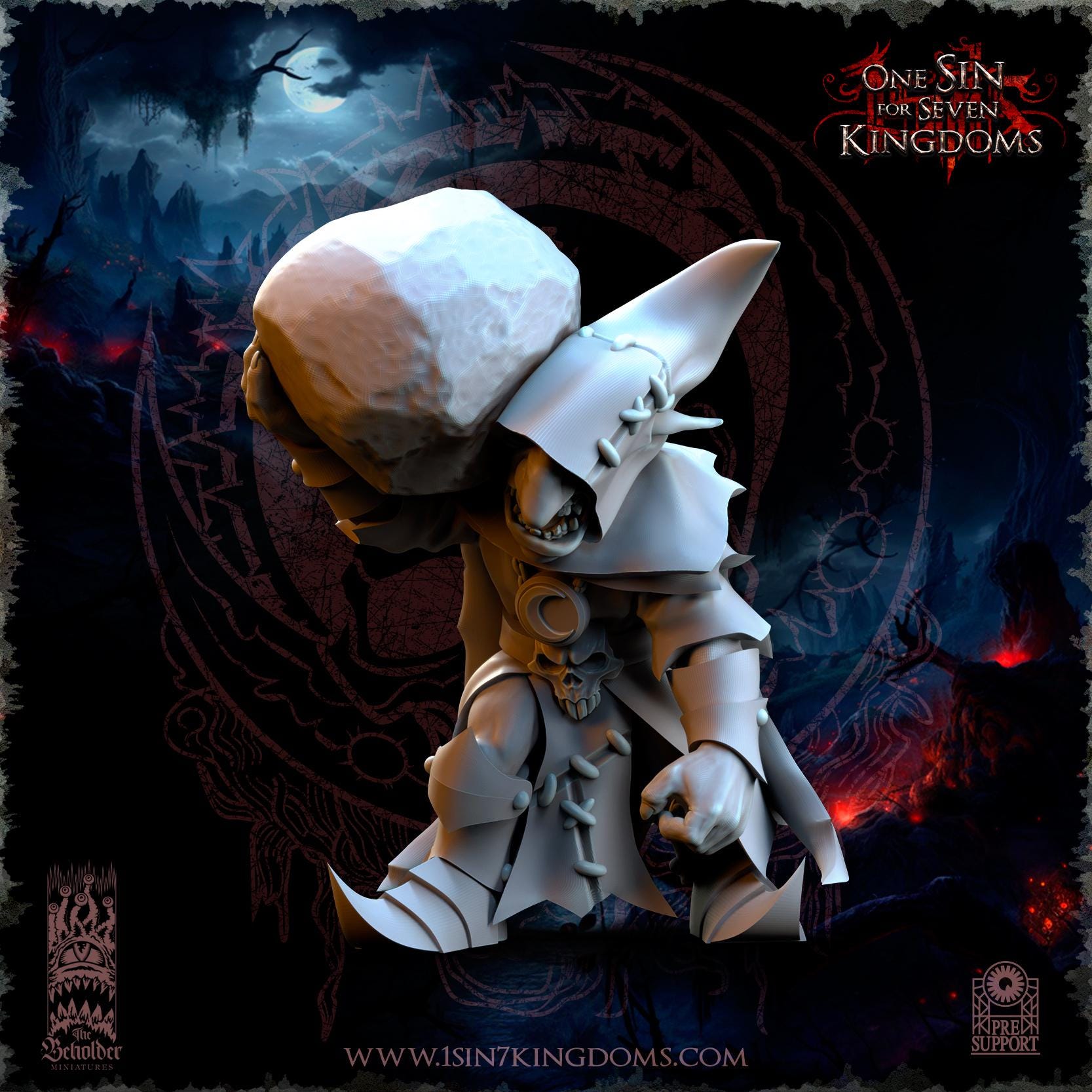 The Black Horde Goblins Trebuchet miniature - in 12K - by The Beholder Miniatures