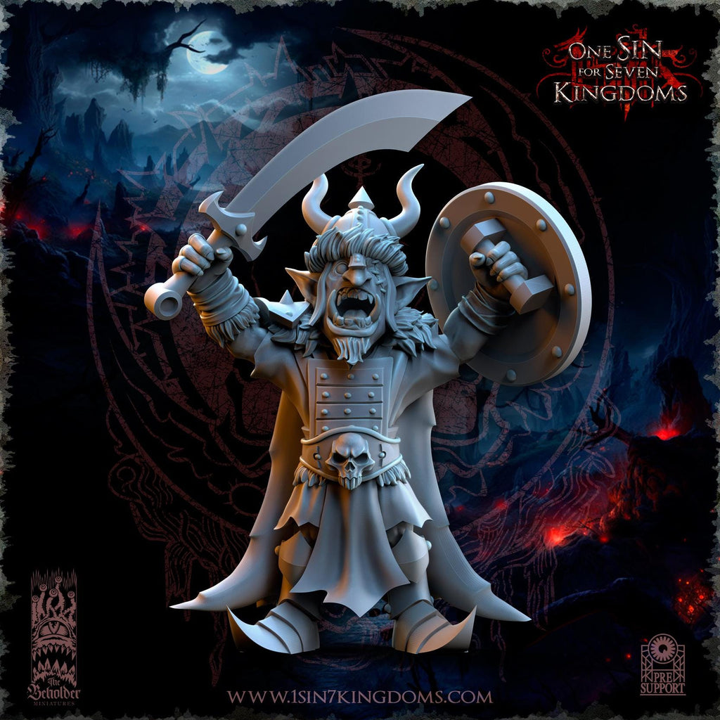 The Black Horde Goblins Desert Command Group miniatures - in 12K - by The Beholder Miniatures