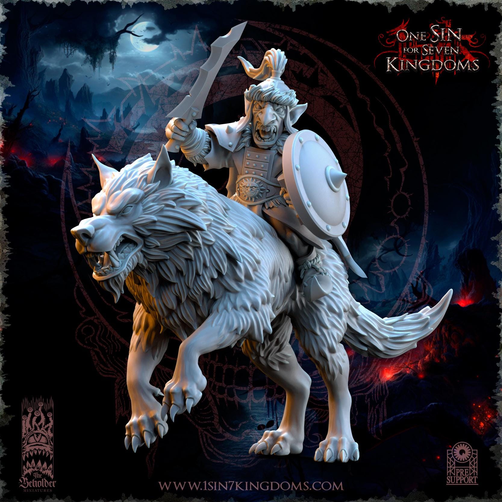 The Black Horde Goblins Desert Riders miniature - in 12K - by The Beholder Miniatures