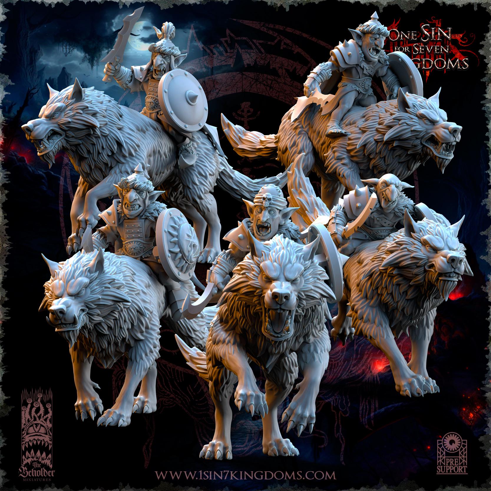 The Black Horde Goblins Desert Riders miniature - in 12K - by The Beholder Miniatures