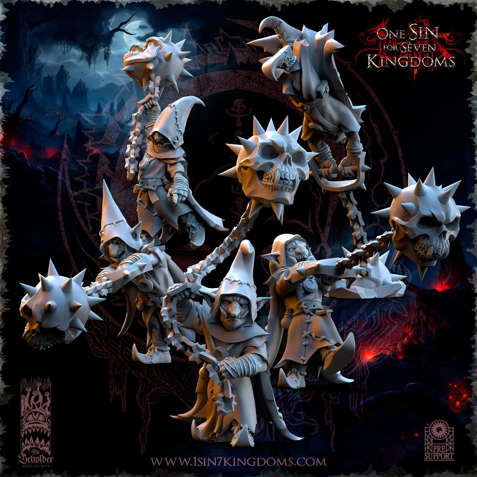 The Black Horde Goblins Frentics miniature - in 12K - by The Beholder Miniatures