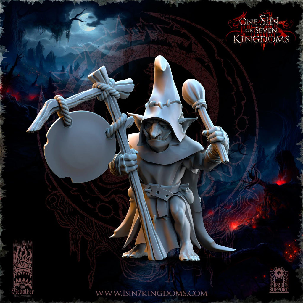 The Black Horde Goblins Command Group miniatures - in 12K - by The Beholder Miniatures