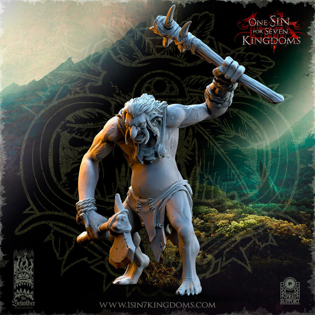 Mountain Trolls  miniature - in 12K- by The Beholder Miniatures