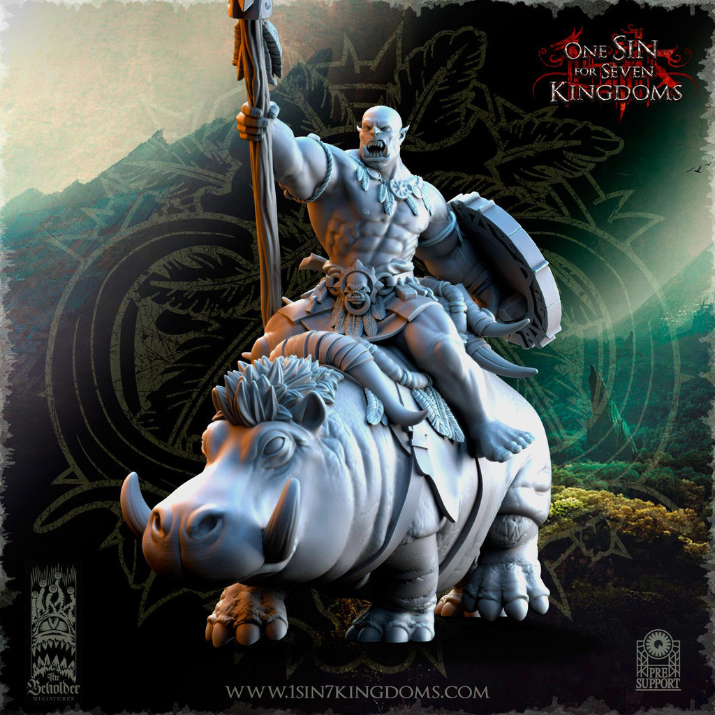 Salanaar Orcs Riders miniature - in 12K- by The Beholder Miniatures