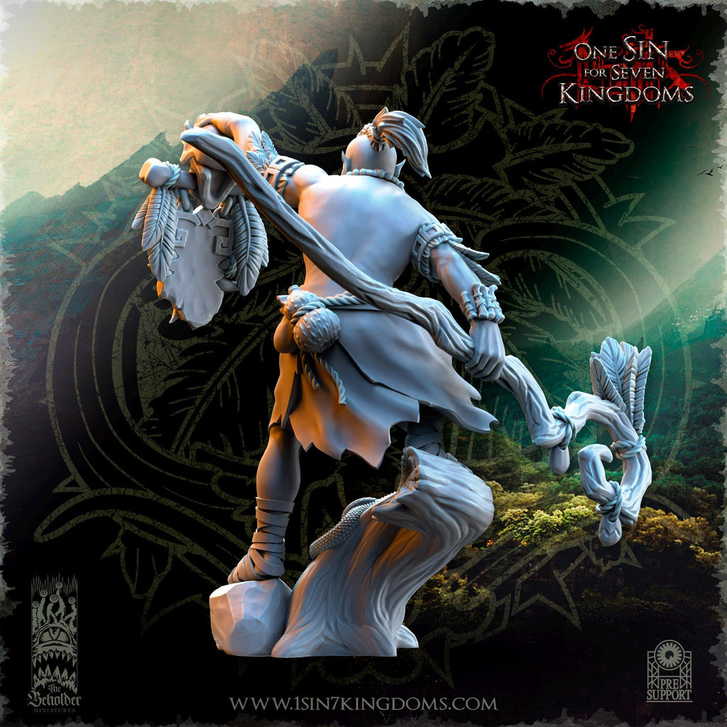 Ashtarak, Salanaar Orc Shaman miniature - in 12K- by The Beholder Miniatures