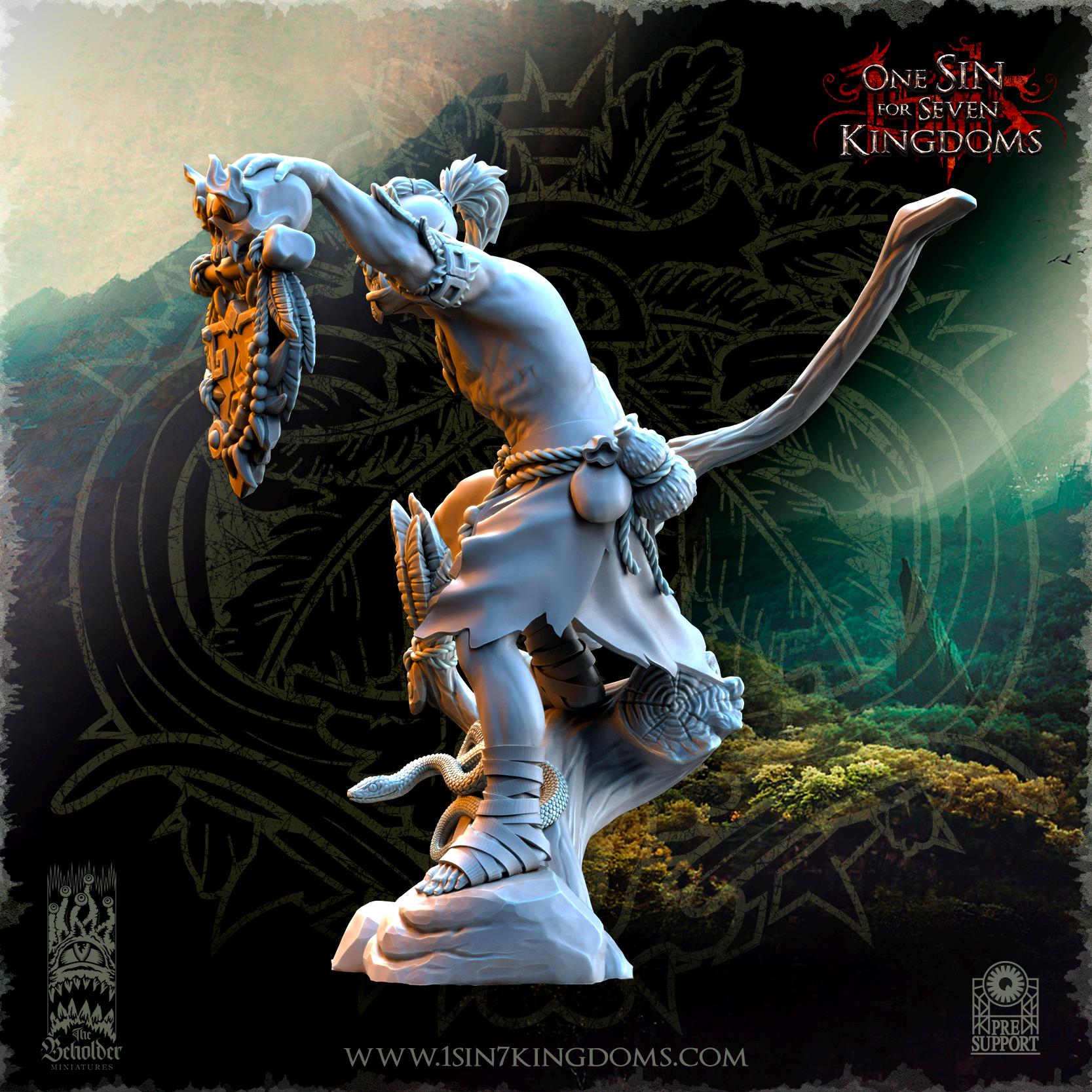Ashtarak, Salanaar Orc Shaman miniature - in 12K- by The Beholder Miniatures