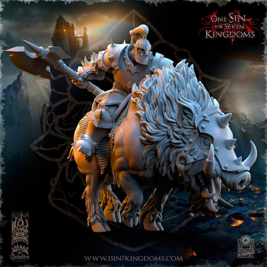 Nestah Orcs Beast Boars Riders - in 12k The Beholder Miniatures