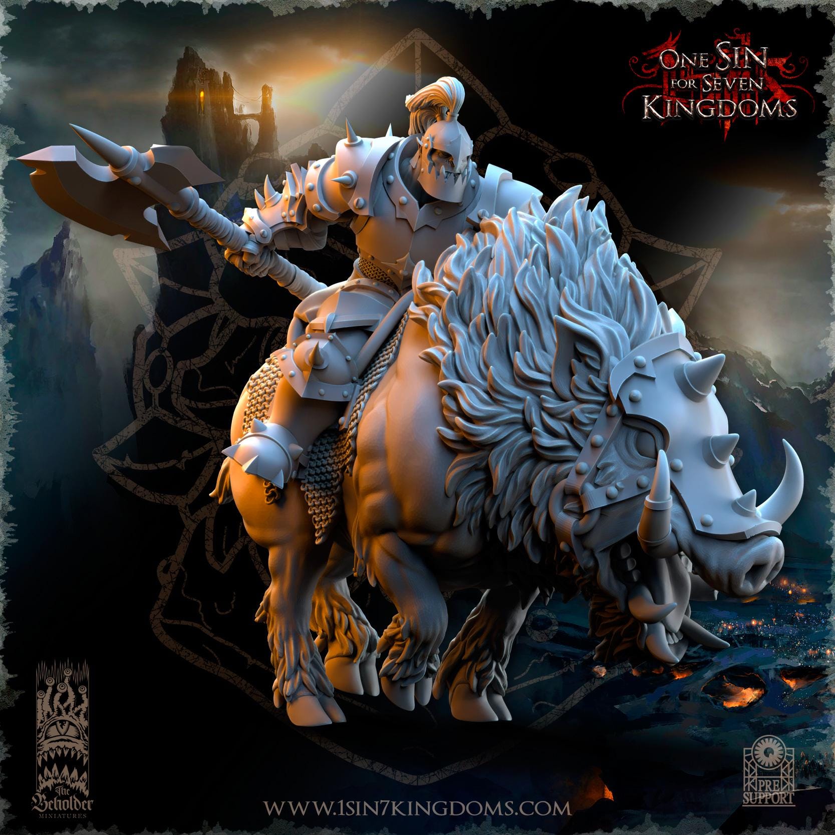 Nestah Orcs Beast Boars Riders - in 12k The Beholder Miniatures
