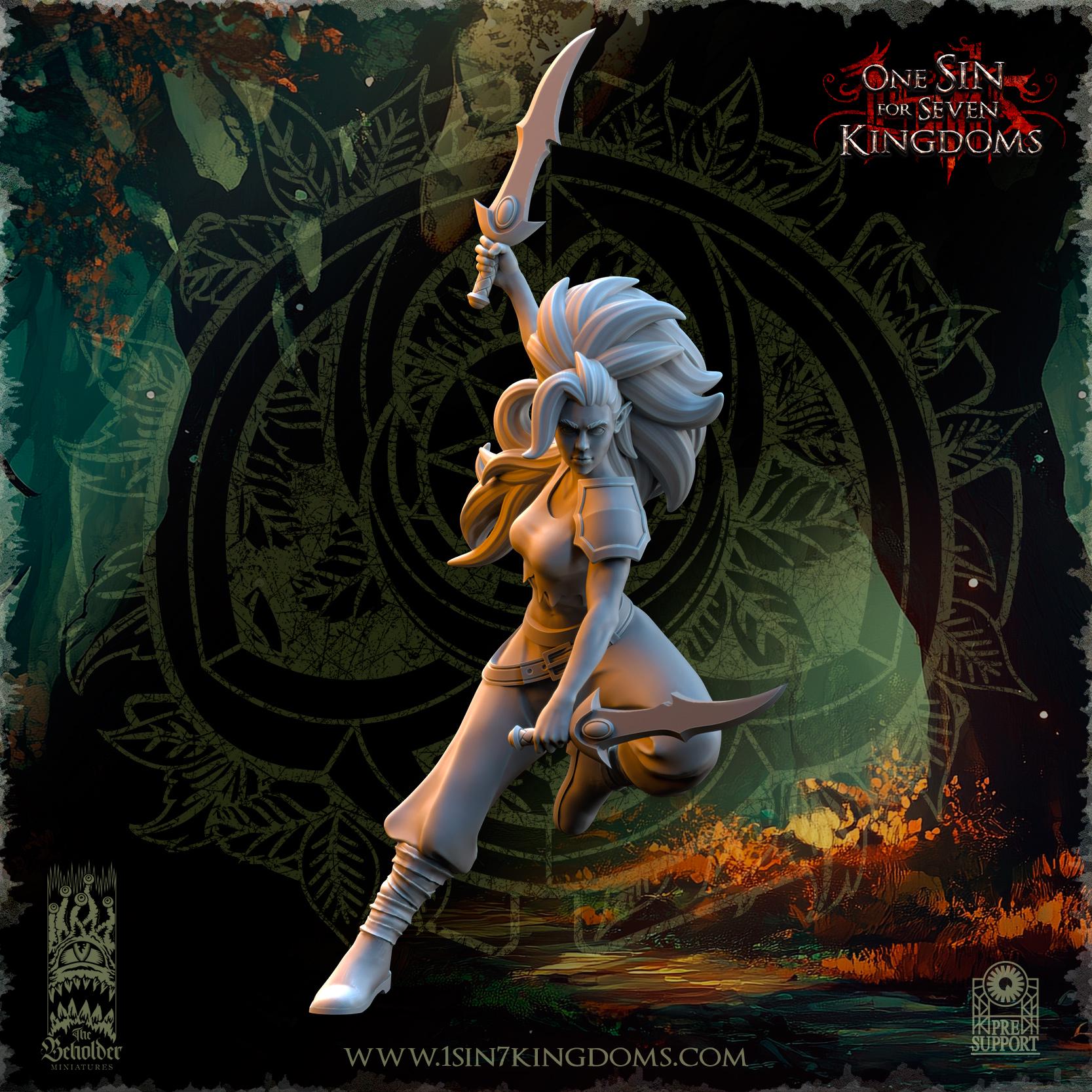 Evergreen Elves Death Dancers - in 12k- by The Beholder Miniatures