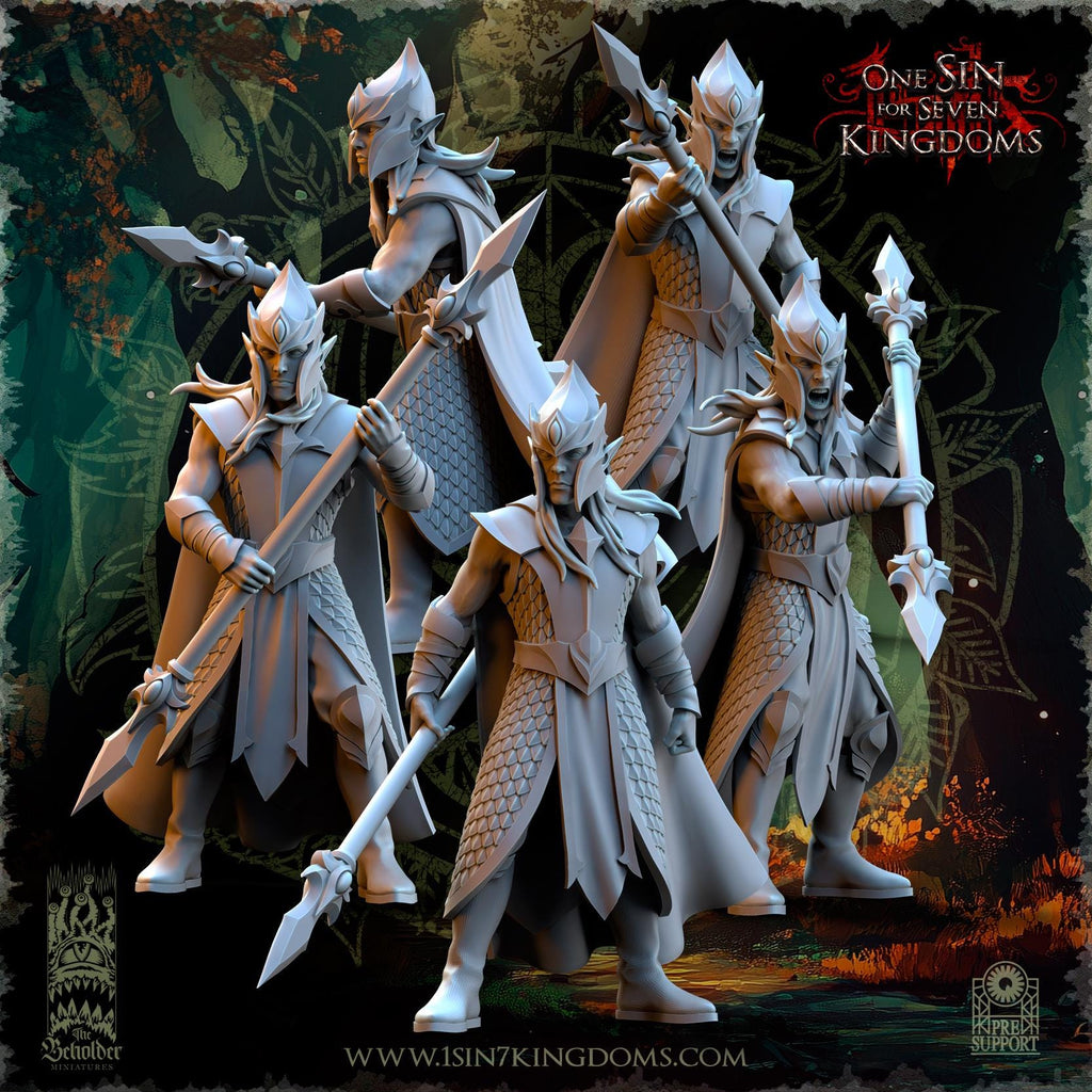 Evergreen Elves Forest Militia  - in 12k- by The Beholder Miniatures