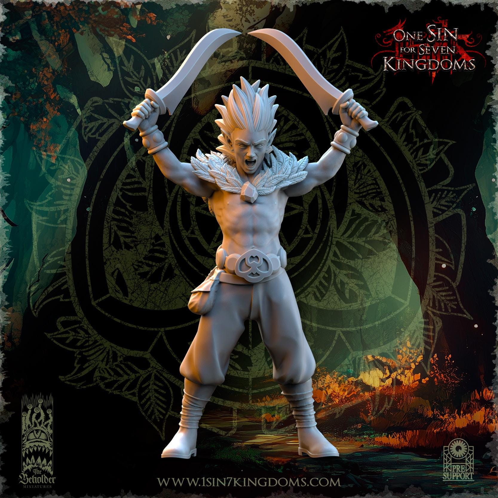 Evergreen Elves Death Dancers Command Group  - in 12k- by The Beholder Miniatures